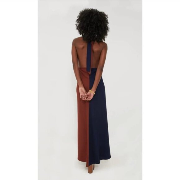 Tuckernuck Twisted Mocha D'Amore Maxi Halter Dress Size Med - Picture 2 of 12
